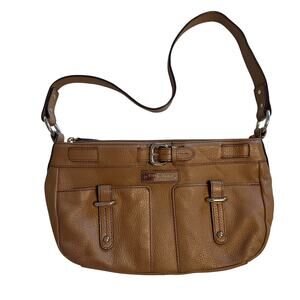 Ettienne Aigner Vintage Bagette Bag Camel Leather Buckle Y2K Purse Handbag